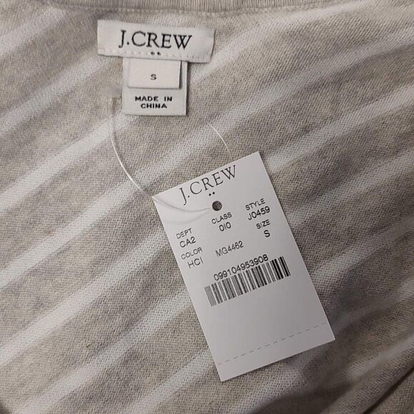 J. Crew Gray Striped One Shoulder Top Small - Picture 4 of 4